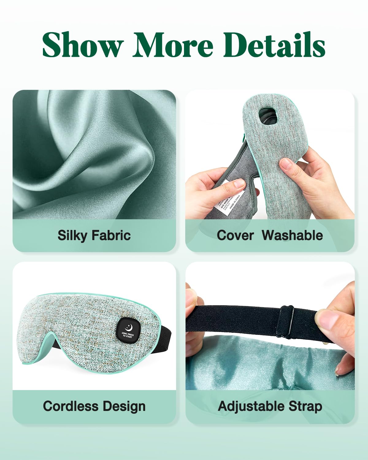 YoanYouth Heated Eye Mask for Dry Eyes, FSA Eligible HSA, Cordless Warm Compress for Eyes, Light Blocking Eye Heating Pad, Styes, Sleep, Cover Washable, Rechargeable, Light Blue