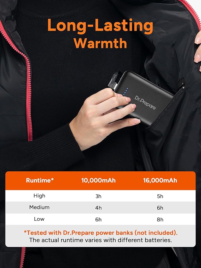 Dr. Prepare Heated Vest for Men, Heated Vest Women, Mens Heated Jacket with Adjustable Sizes (Battery Pack Not Included)