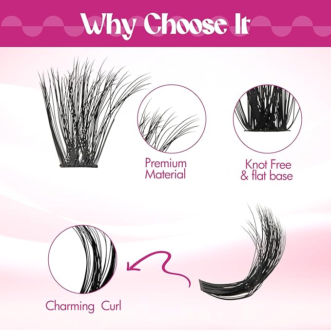 FADLASH Lash Clusters 80D+100D Fluffy Eyelash Clusters 12-18mm Individual Lashes Cluster Eyelash Extensions 3D Effect Wispy 280pcs Thick Lash Extension Clusters (80D+100D-0.07-D, 12-18mm)