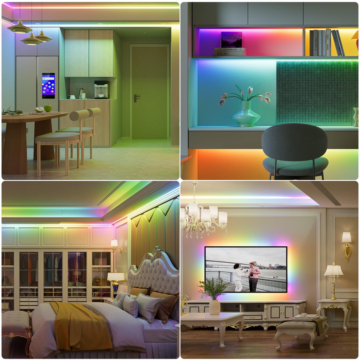 PAUTIX SP608E SPI Pixel LED Controller with 8 Signal Outputs,Work with RGB Smart IC COB LED Strips,Built-in Mic/AUX Music Bluetooth for WS2811 LED Module Pixel Strip Light APP/Remote/Trigger Control