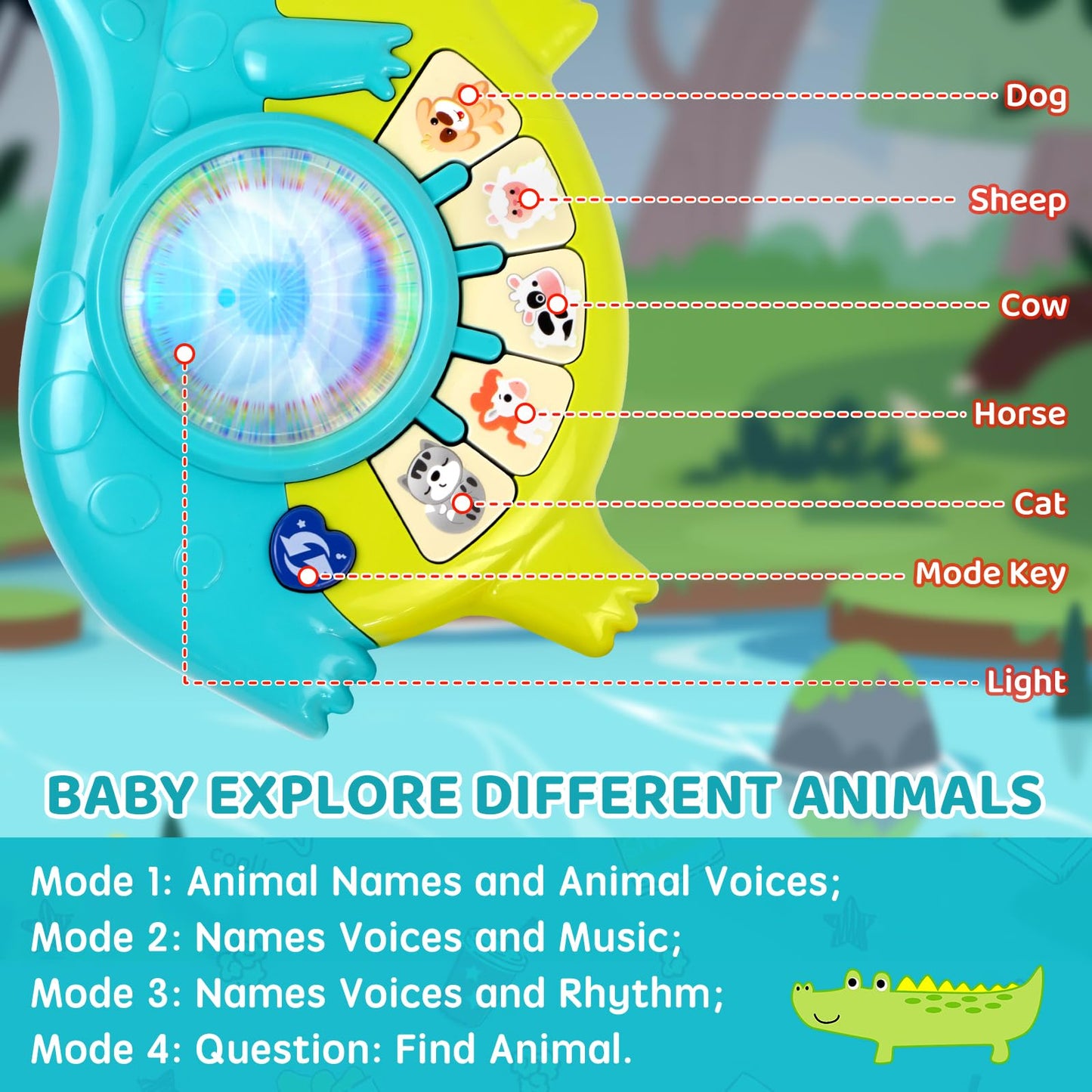 Marstone Toddler Toys for 1 Year Old Boy and Girl Gift: Baby Musical Toys 12-18 Months, Educational Piano Guitar for Toddlers 1-2 with Animals and Sounds, 1st First Gift for Birthday, Christmas, Xmas