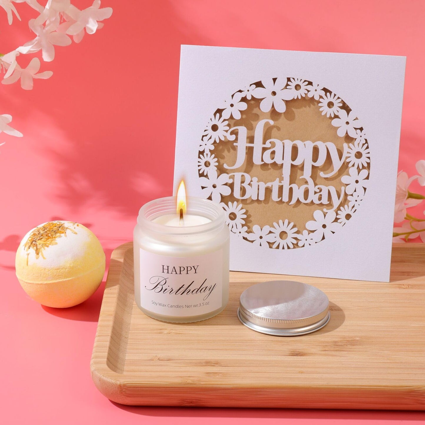 Landteek Fine Birthday Gifts For Women, Happy Birthday Gift Box For Girl,Teen Girl, Her, Women, Sister, Daughter, Friends, Cute Daisy Aesthetic Glass Cups Gift Set 8pcs