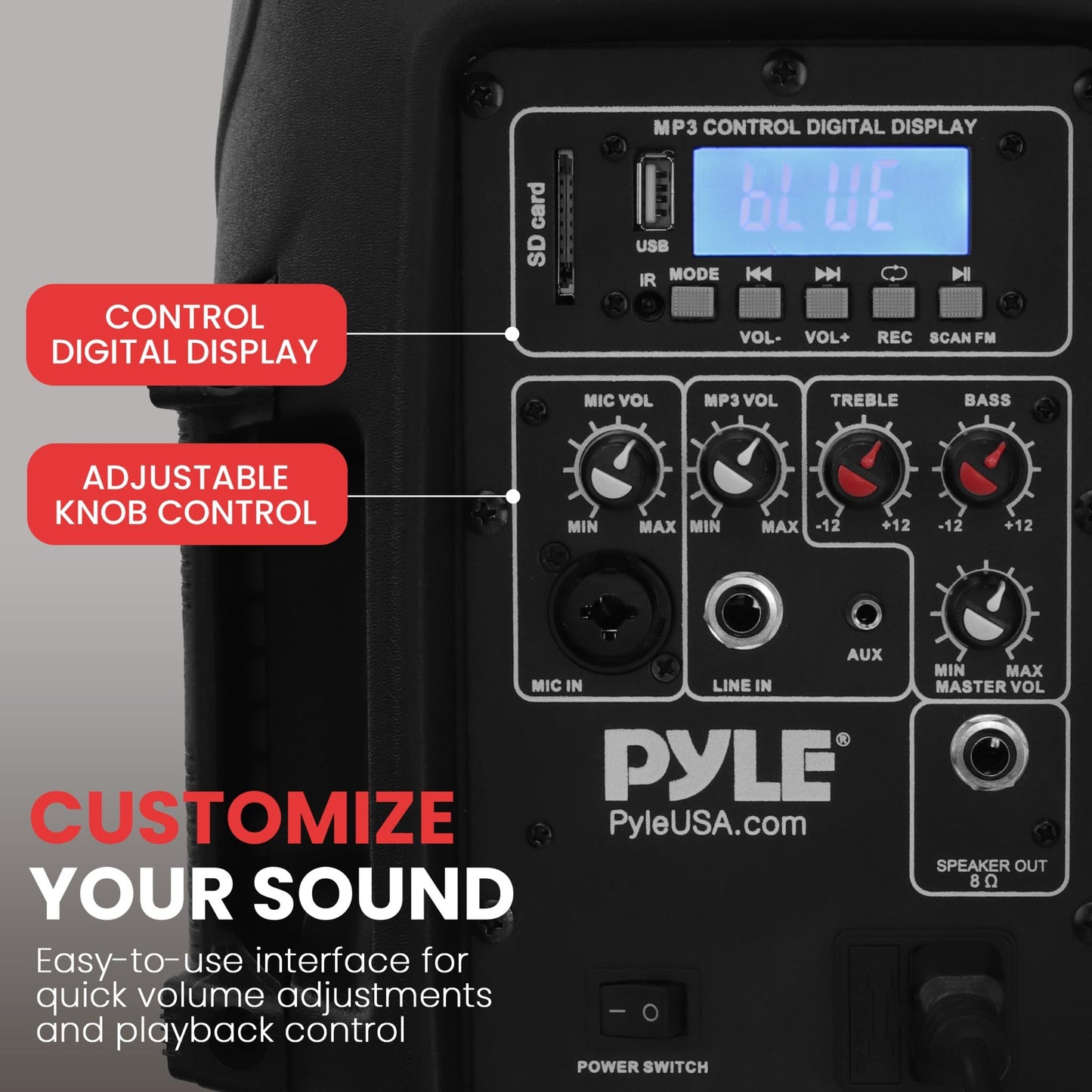 Pyle Powered Bluetooth PA Speaker Kit - Event Ready - Just Plug In and Play Active and Passive 350w Loudspeakers with Wired Microphone, Speaker Stands, Remote - MP3/USB/SD/AUX inputs - PPHP849KT