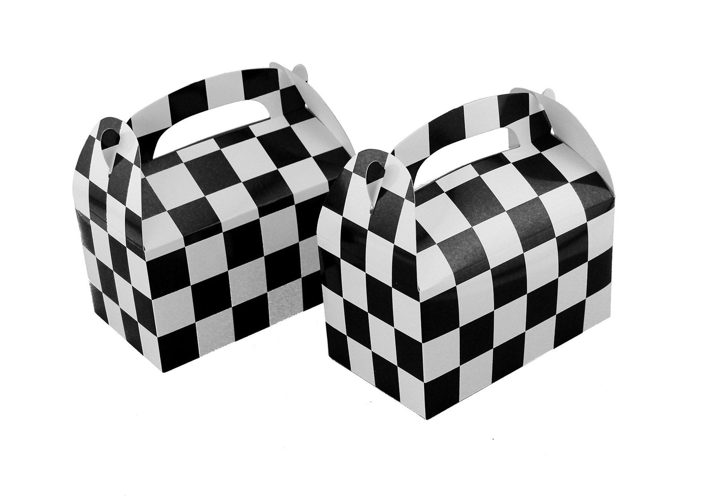 Adorox Set of 24 Checkered Racing Treat Boxes - Race Car Theme Party Favors, Birthday Party Supplies, Gift Boxes for Kids, Party Decorations