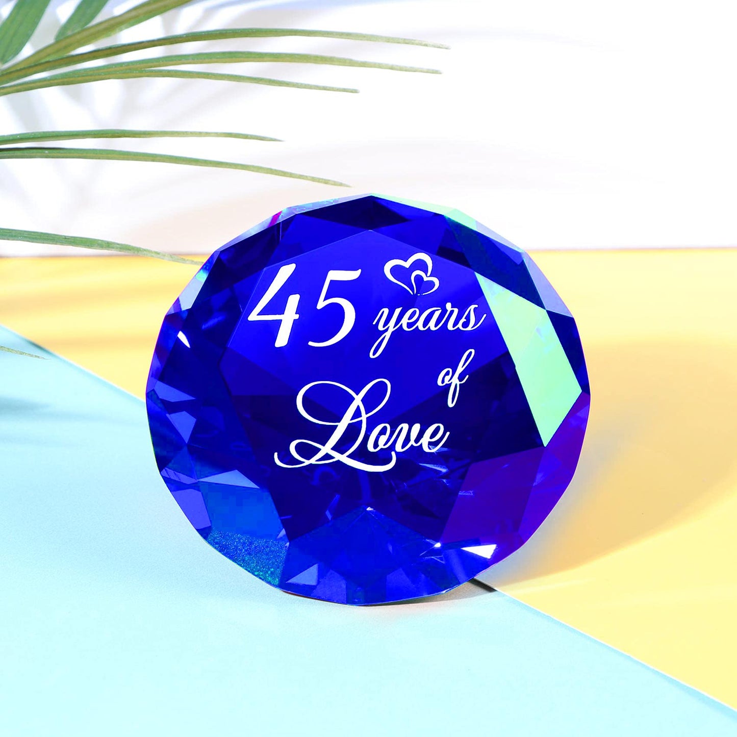 YWHL 45th Wedding Anniversary Sapphire Gift for Couple, 45 Years of Love Sapphire Wedding Keepsake for Parents