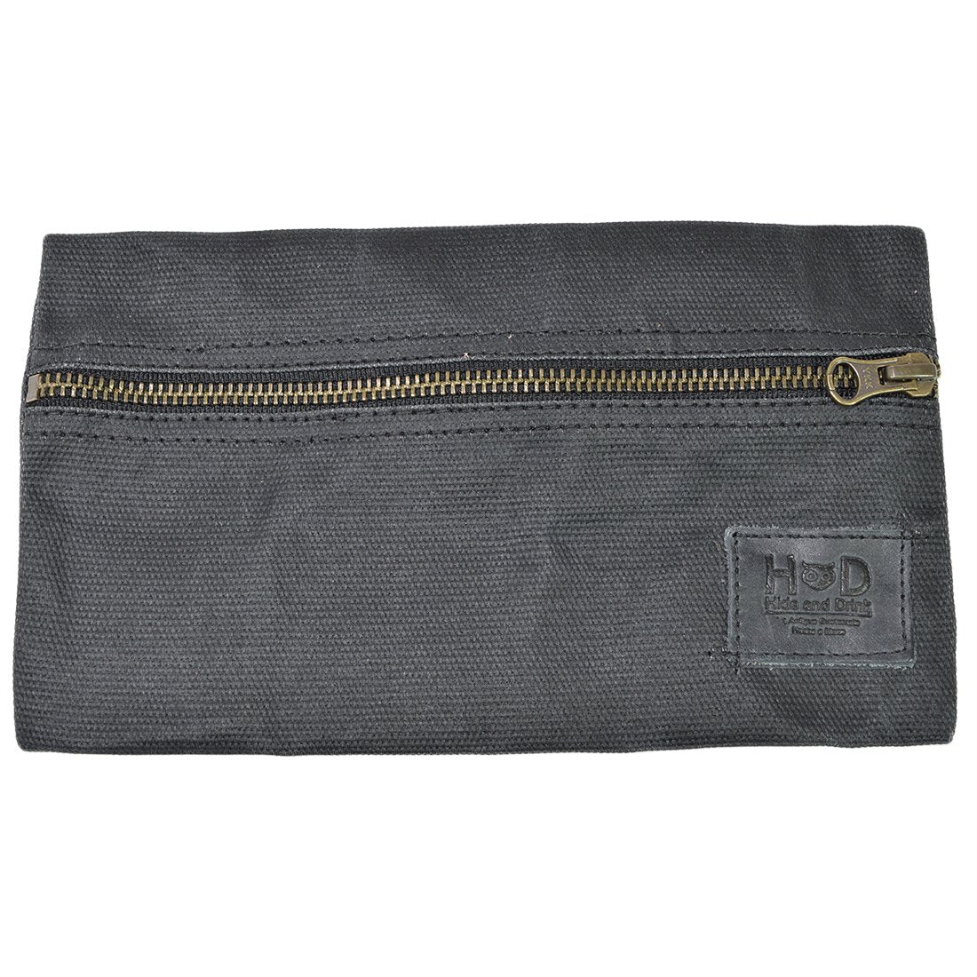 Hide & Drink, All Purpose Utility & Charger Case For Macbook, Ipad & Laptop Handmade From Waxed Canvas (Charcoal Black)