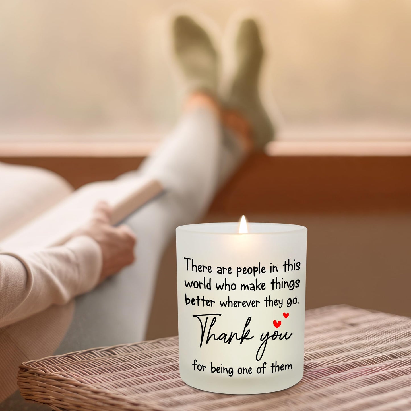 OASSIE Thank You Gifts for Women - Long Lasting Vanilla Lavender Candle 10 Oz - Appreciation Inspirational Birthday Gifts for Women Coworkers Friend Teachers Nurses Boss Employees