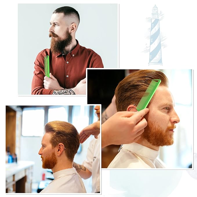 Rat Tail Combs Set: 3Pcs Long Steel Pin Teasing Combs for Salon Hair Stylists, Metal Parting Comb for Women(Green，Yellow，Pink)