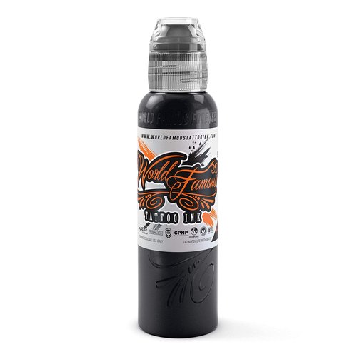 World Famous Tattoo Ink - Pitch Black Tattoo Ink - Professional Tattoo Ink & Tattoo Supplies - Skin-Safe Permanent Tattooing in Bold, Black Shade - Vegan & Non-Toxic (8 oz)