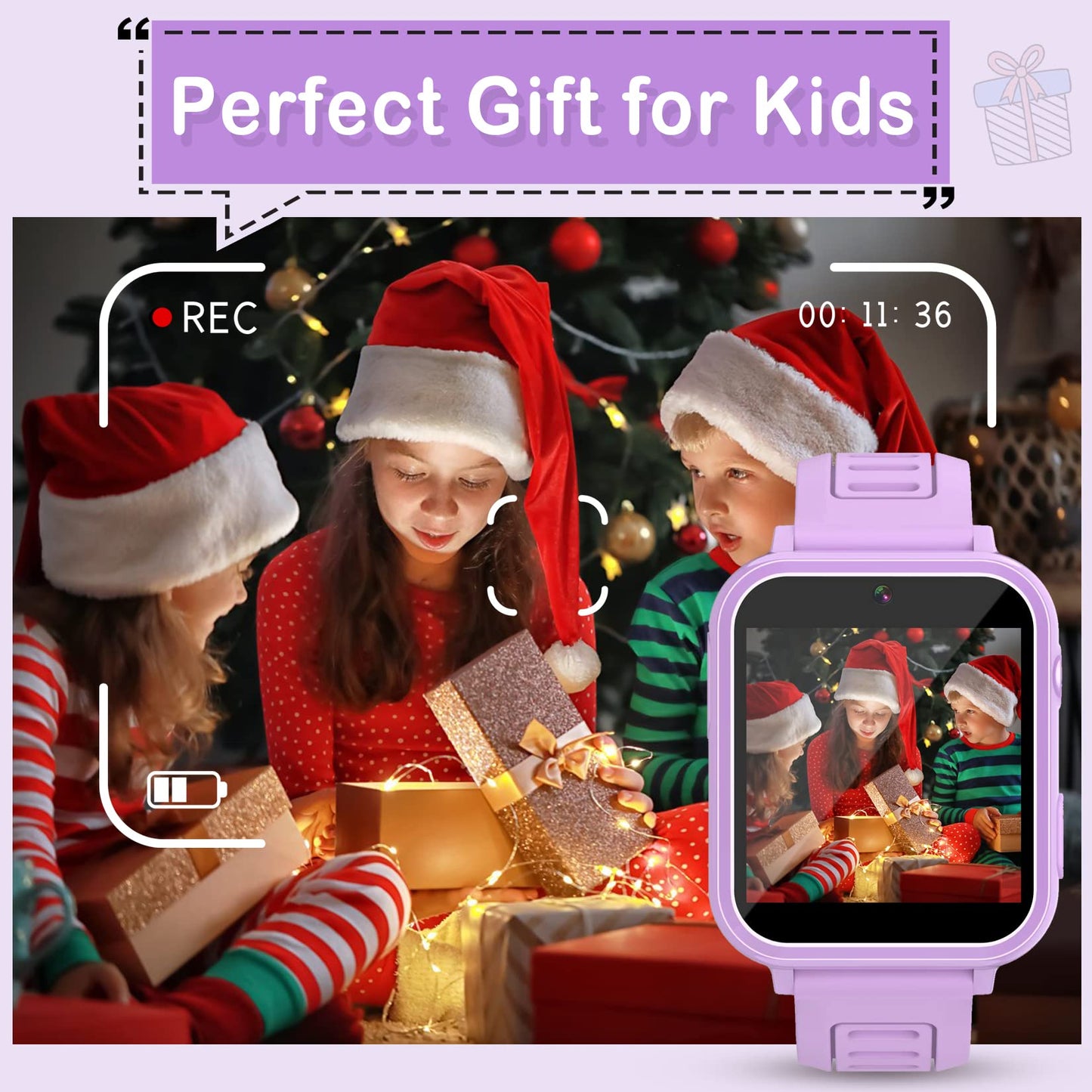 Kids Smart Watches Girls Gifts Age 3-12, Smart Watch for Kids with 24 Games Camera Video Recorder Music Player Alarm Calculator Stopwatch Flashlight Pedometer Gift Toys for Girls Ages 5 6 7 8 9 10