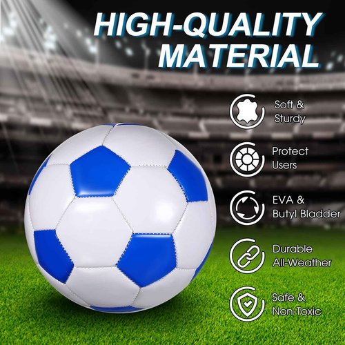 Libima 12 Pcs Soccer Balls with Pump Official Size 3/4/5 Soccer Ball Bulk for Child Adult School Sport Training Practice Christmas Operation(Size 4,Red, Blue, Black)
