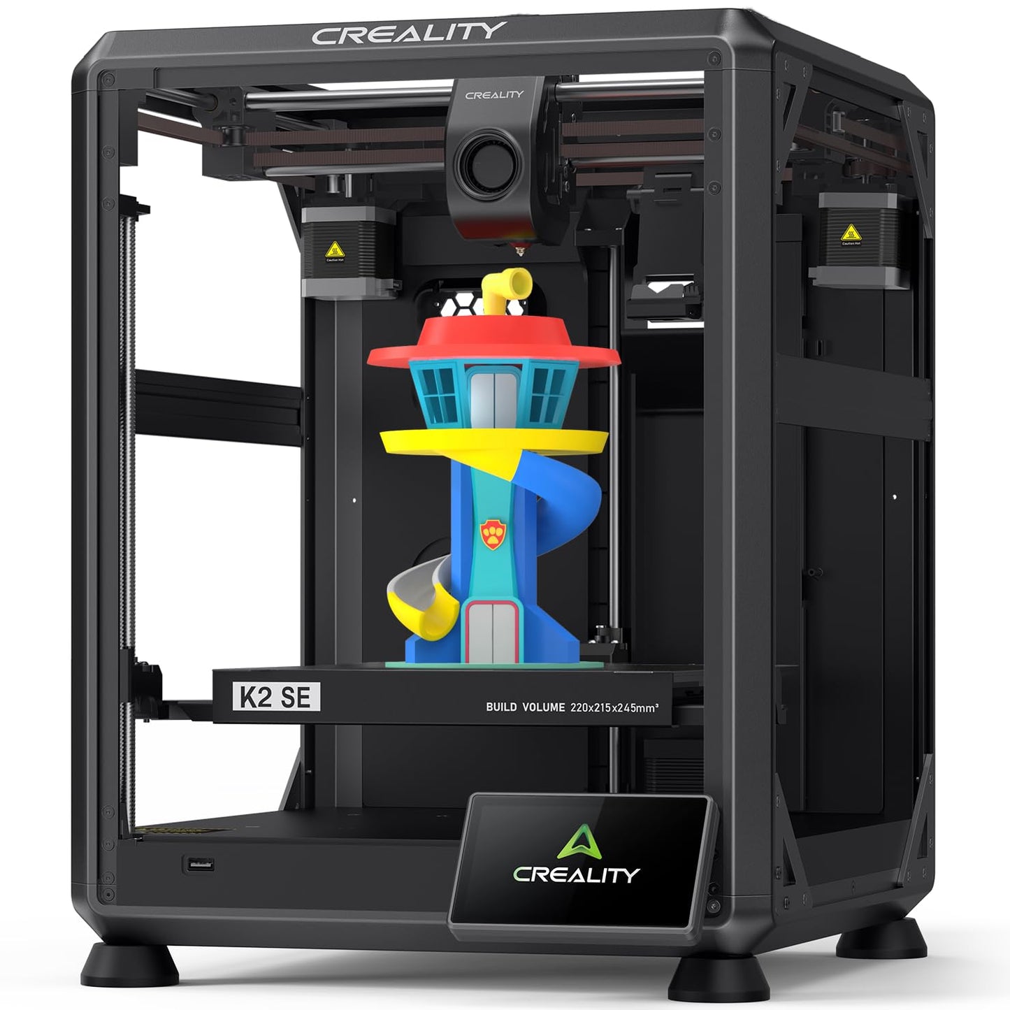 Creality K2 SE 3D Printer, Support Multicolor Printing Needs CFS, 500mm/s High-Speed Printing, Auto Leveling, Vibration Control, Compact Desktop Upgrate 3D Printer, Print Size 220x215x245mm