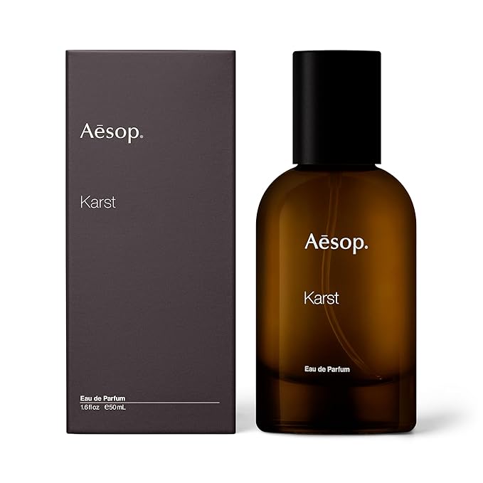 Aesop Karst Eau de Parfum | Juniper, Vetiver, and Sandalwood Scent | Fresh, Herbaceous, and Marine Aroma | Unisex | 1.6 fl oz