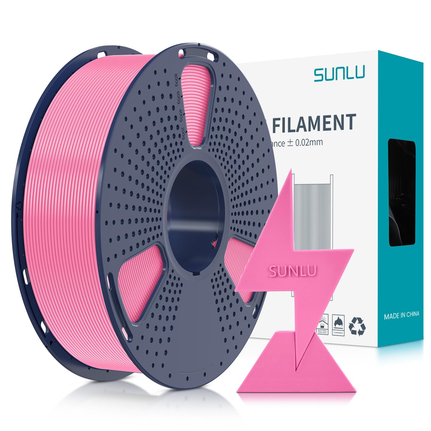 SUNLU High Speed PLA Filament 1.75mm, 30mm/s - 600mm/s Print Range, High Flow Speedy 3D Printer PLA Filament, Designed for Fast Printing, Good for Fast Printing, 1KG Pink