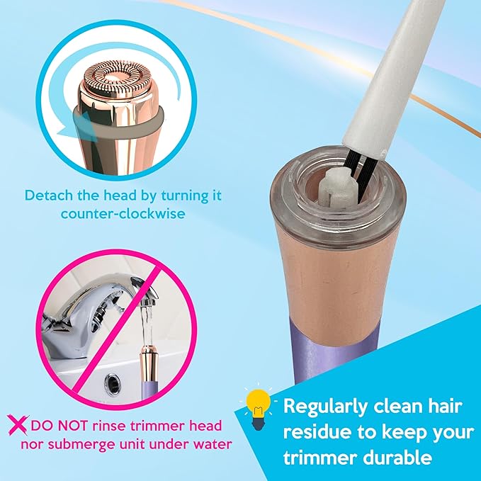 Facial Hair Remover for Women | 18K Gold 20mm Dual Ring Head | 360° LED Light USB Rechargeable