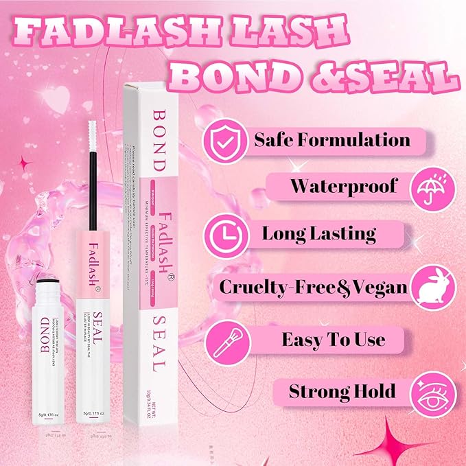 FADLASH Lash Extension Kit 100D Lash Clusters D Curl Lash Cluster Kit DIY Eyelash Extension Kit with Lash Bond and Seal Lash Applicator Tool 3D Effect fluffy Cluster Lashes(100D Kit, Mix 8-16mm)