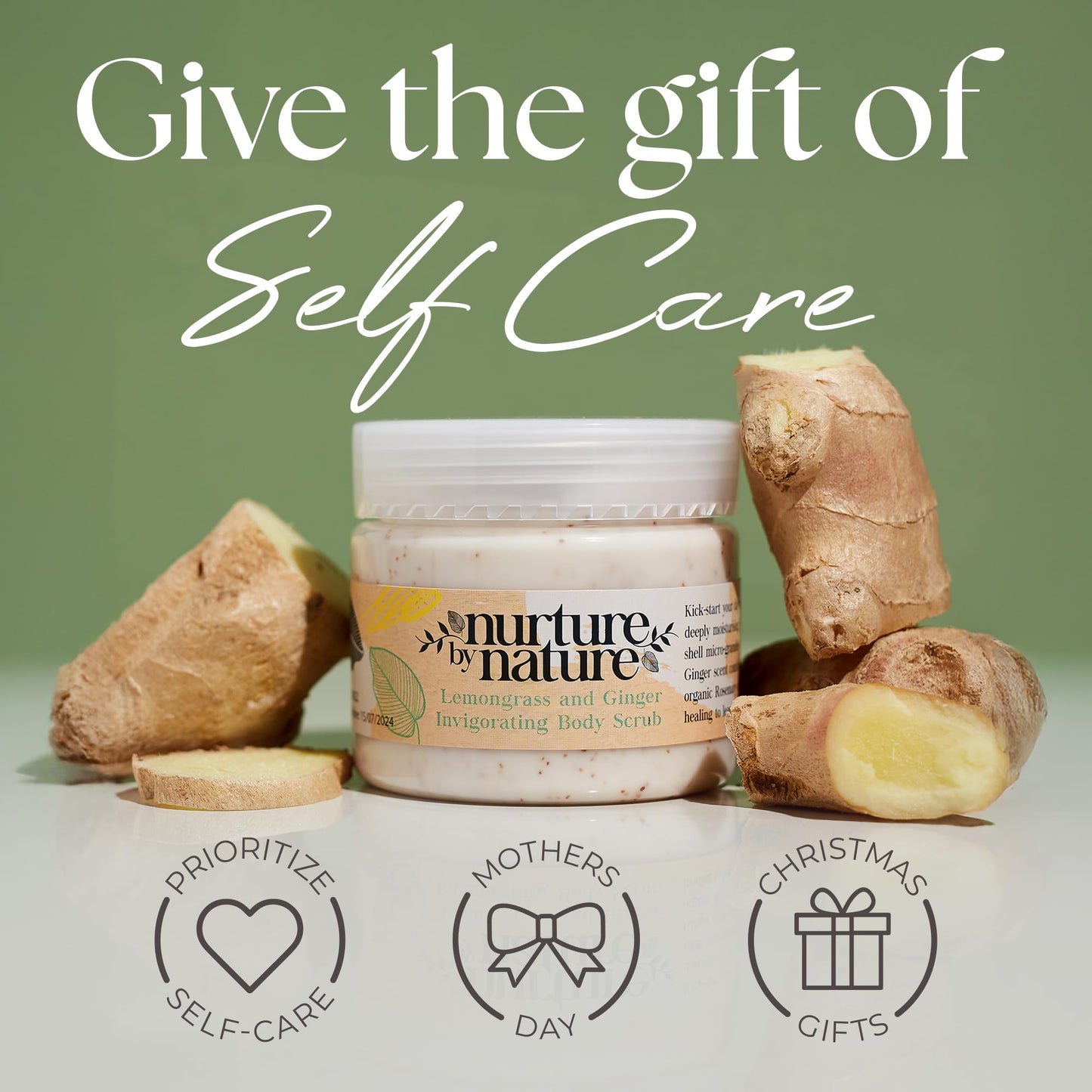 Nurture by Nature RELAX & UPLIFT Spa Kit for Women – Birthday Gifts for Women – 6 Piece Gift Basket with Hand Soap, Body Scrub, Hand Cream & More - Vegan Self Care Kit - Relaxation Gifts for Her