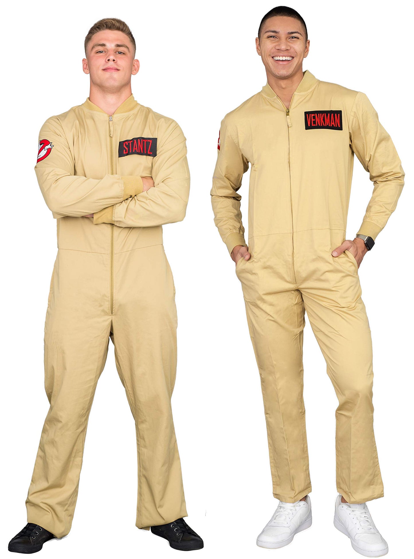 Mad Engine Ghostbusters Adult Costume Zip up Jumpsuit with 4 Interchangeable Patches