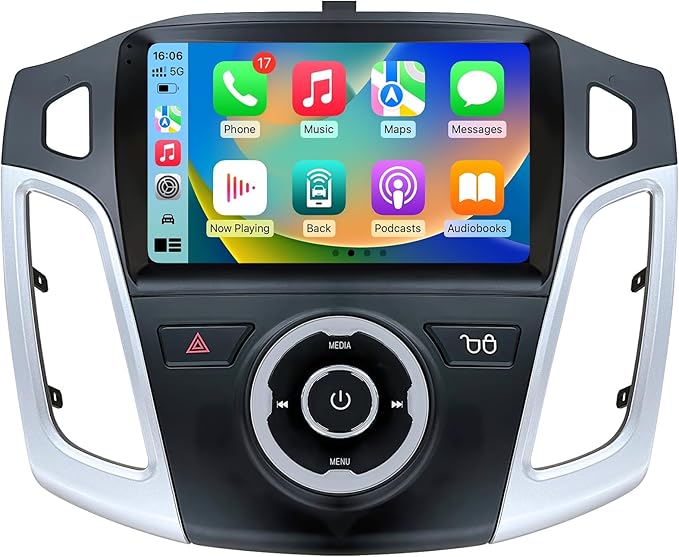 Car Radio Stereo for Ford Focus 2012-2018: 9 Inch Touch Screen Head Unit Replacement with Wireless Carplay Android Auto GP...