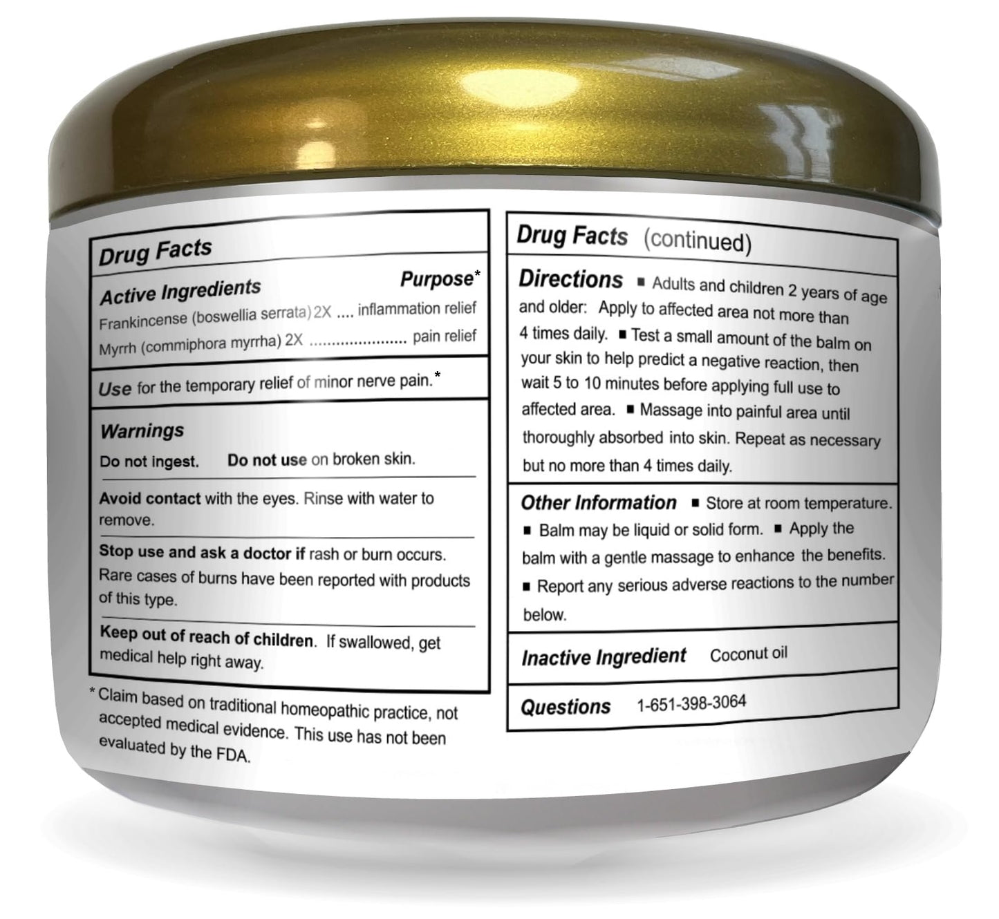 Wise Men Healing Balm with Myrrh and Frankincense Essential Oils for Neuropathy, Sciatica and Nerve Pain Massage and Skin Moisturizing (Pack of 2)