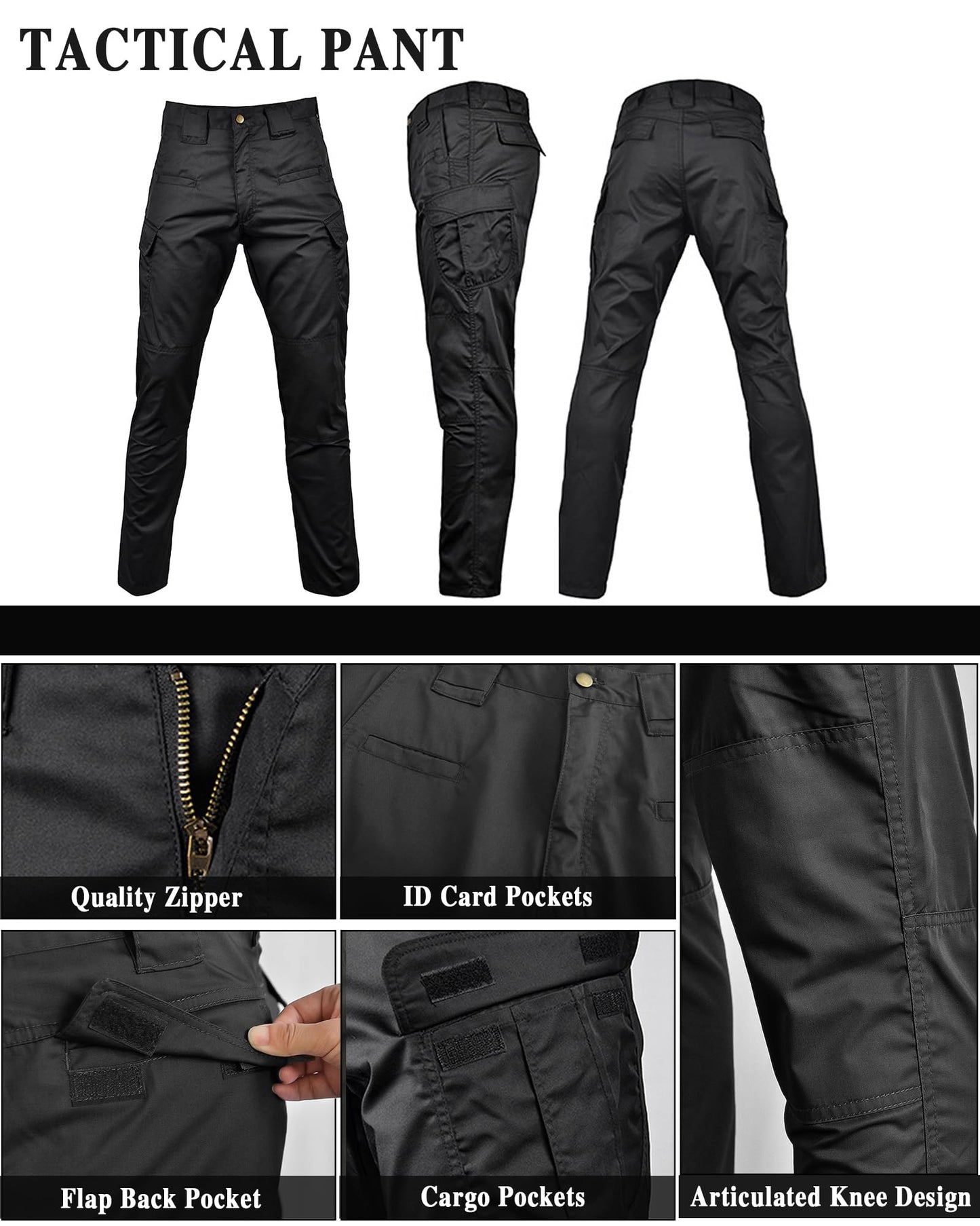 Men's Tactical Jacket and Pants Military Uniforms Suits Ripstop Army Hunting Paintball Airsoft Gear Black S