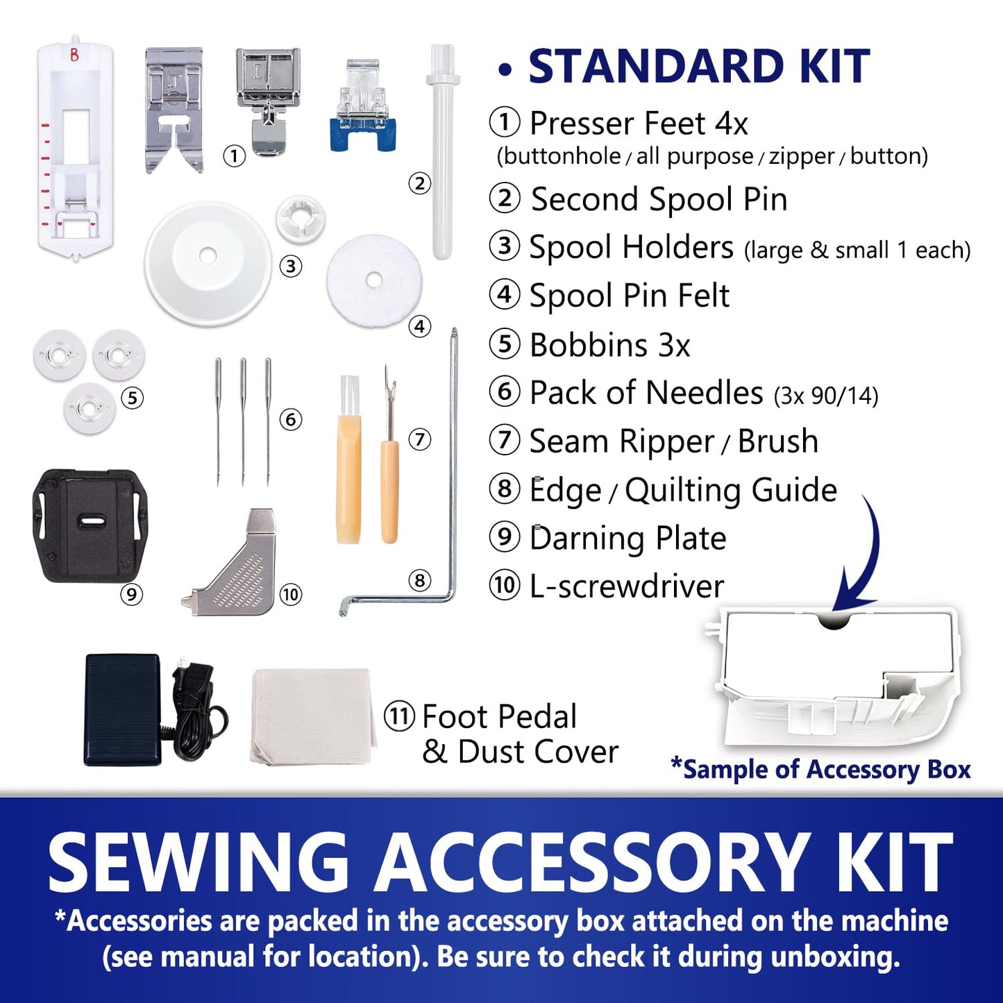 MILLEPUNTI MKR45 25 Built-in Stitches Beginner Sewing Machine, 4 Included Feet & Accessory Kit, Automatic Needle Threader, for All Skill Levels, Sewing Machine for Beginners Adult, Quilting