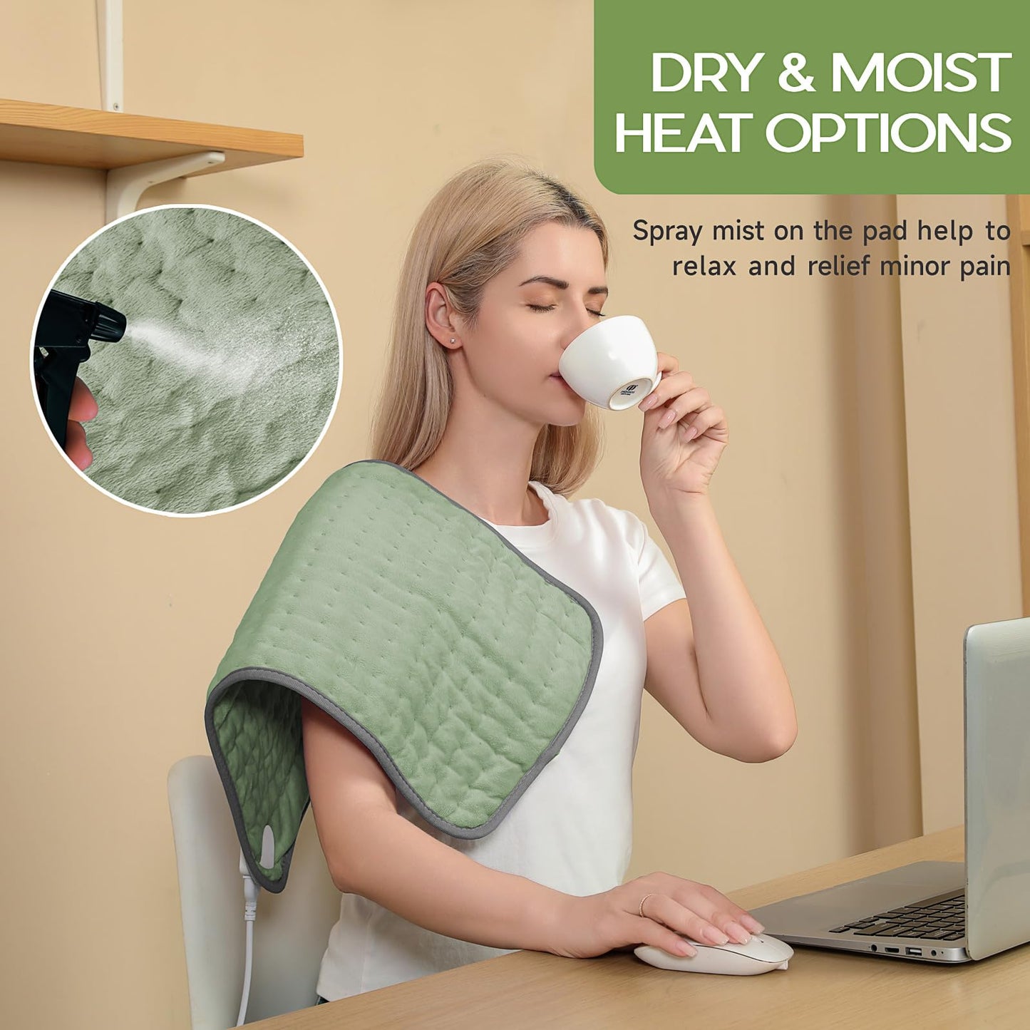 Heating Pad for Full Body Pain Relief 6 Heat Levels 4 Timers Soothes Back, Waist, Neck & Leg Aches Moist Machine Washable Holiday Wellness Gift