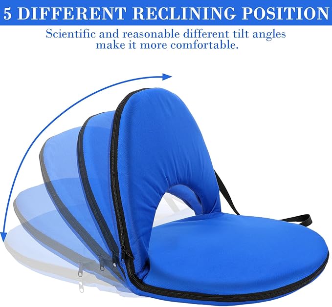 Wenqik 4 Pcs Stadium Seats for Bleachers Flexible Seats with Back Support Adjustable Folding Portable Bleacher Places Multifunctional Lightweight Cushion for Indoor Outdoor