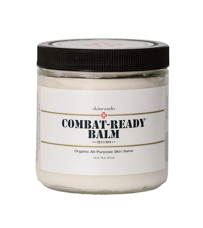 Combat Ready Skin Balm 8oz by Skincando – All Natural - Intensive Moisturizer – Skin Cream - Organic ingredients – Apricot...