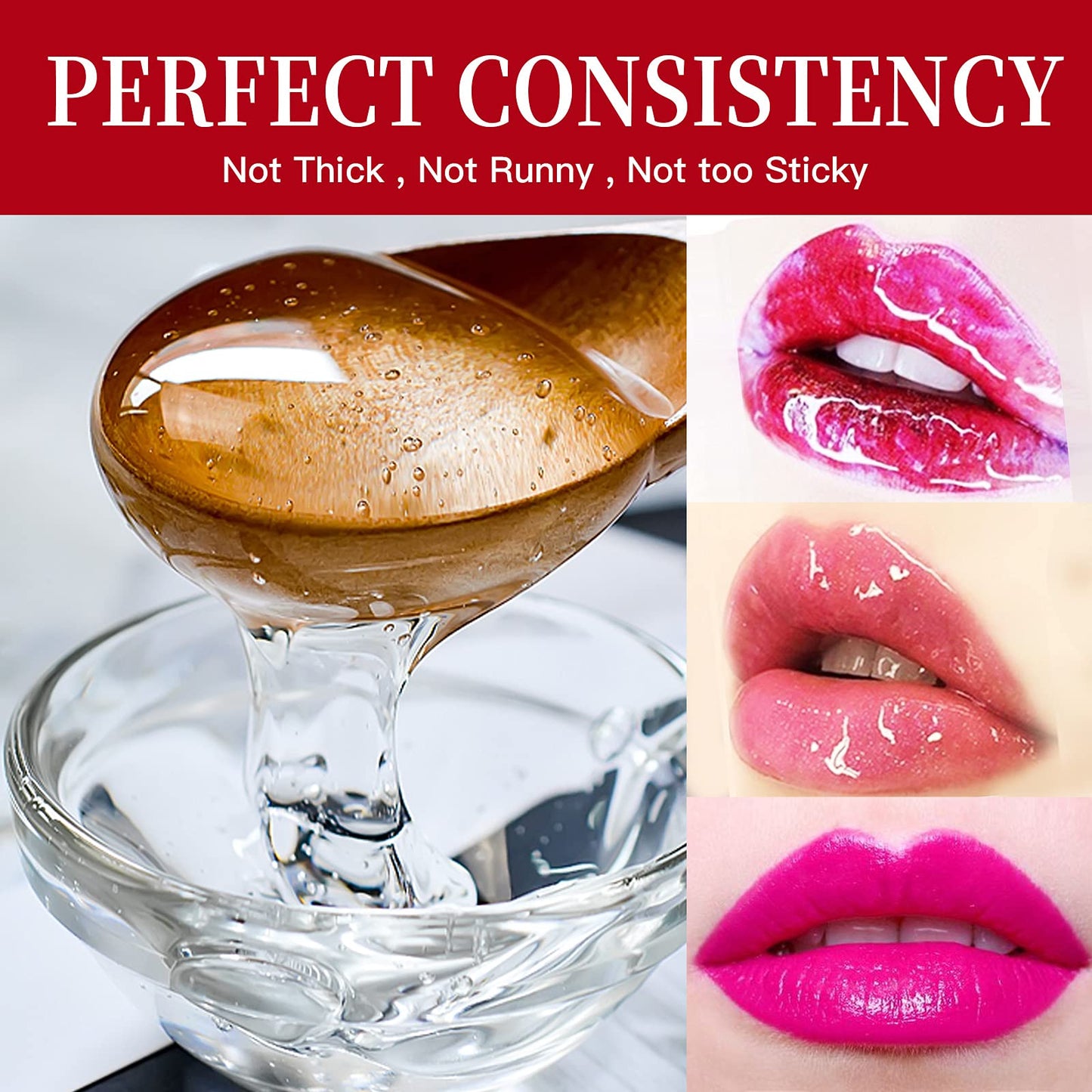 PARAMISS Lip Gloss Base 10 Ounce (350 ML) Clear Lip Gloss Non-Stick Moisturizing Versagel lip gloss base DIY Handmade Lip Gloss