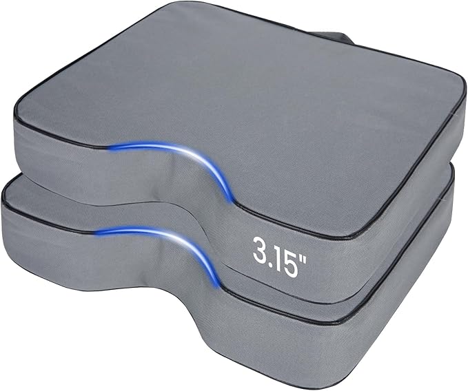 FirstGift 2-Pack 3.15" Stadium Seat Cushions - Portable Water-Resistant Bleacher Pads with Decorative Trim, Lightweight & Comfortable for Sports, Games, and Outdoor Events