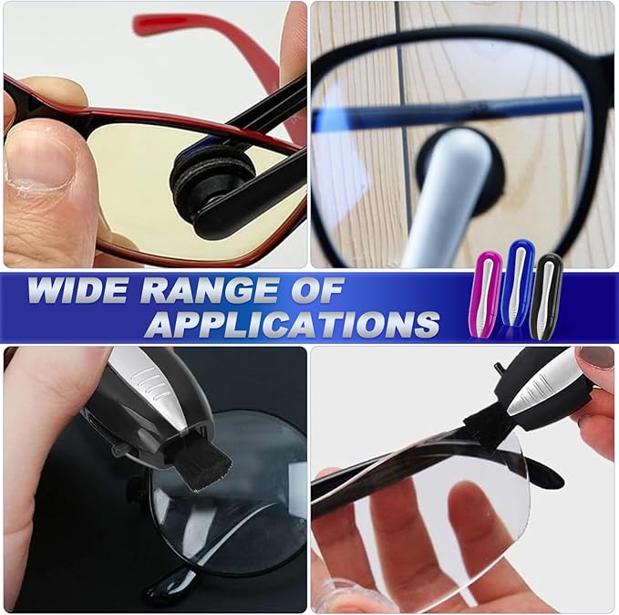 Portable Eyeglass Cleaner Kit (3PCS) - Carbon Fiber Tech for Cleaning on Glasses, Sunglasses and More - Easy Carry Travel & Office Use
