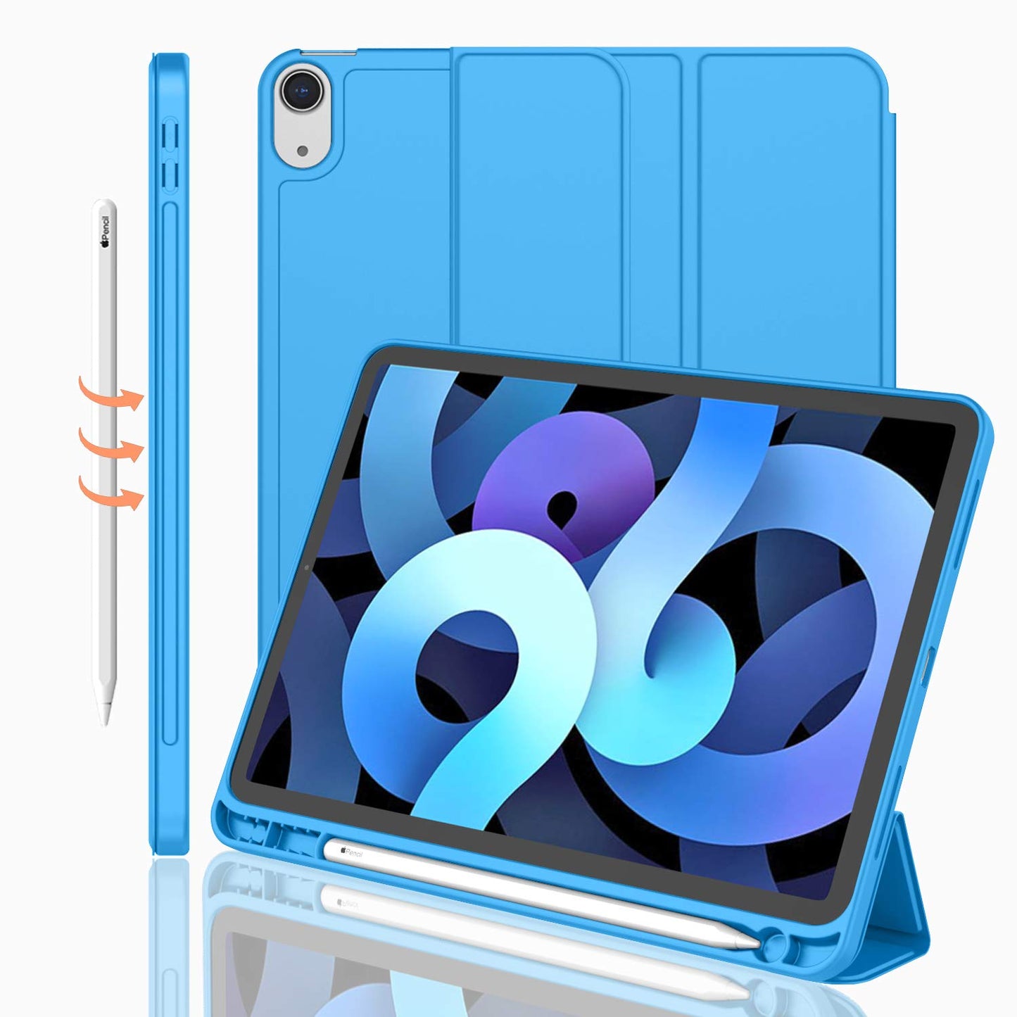 Imieet Ipad Air 11 Inch Case M3(2025) / M2 (2024), Ipad Air 5Th/4Th Generation Case 2022/2020 10.9 Inch With Pencil Holder,Trifo