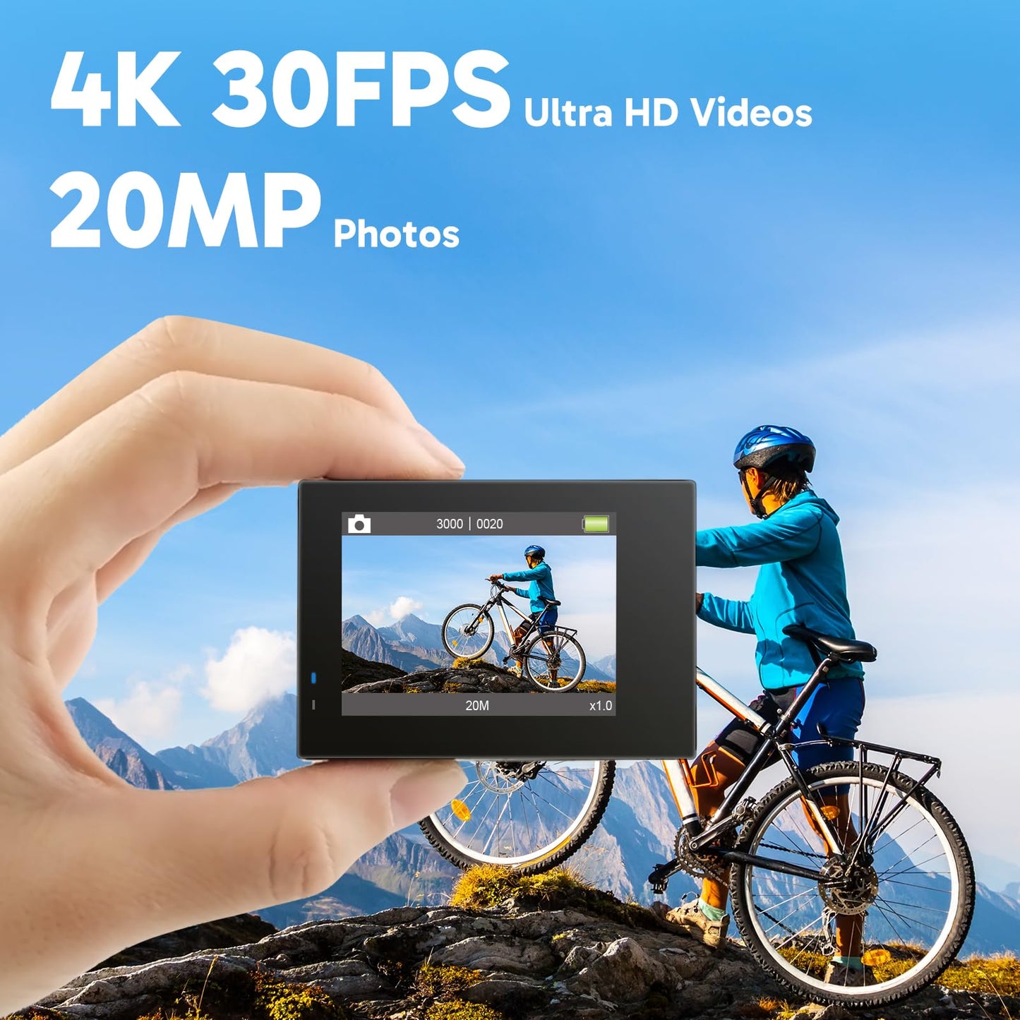 Akaso Brave 4 Action Camera 4K 30Fps With 128Gb Microsdxc Card 20Mp Ultra Hd 131Ft Waterproof Underwater Camera Eis Wifi Remote
