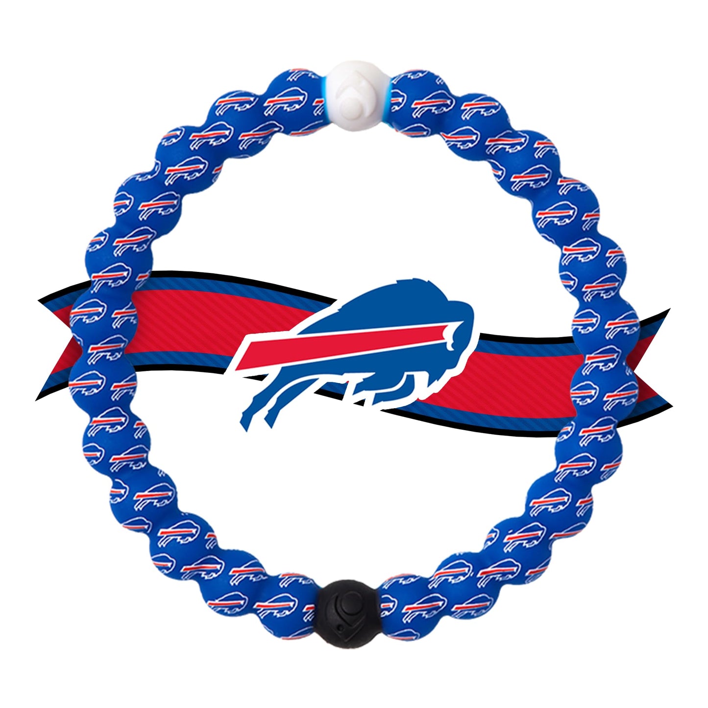 Lokai Silicone Beaded Bracelet for Men & Women, NFL Football Collection - Buffalo Bills, Logo, Medium - Silicone Jewelry Fashion
