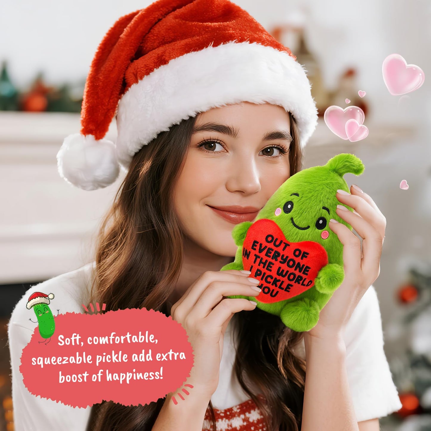 Anniversary Birthday Gifts for Women Men Christmas Boyfriend Girlfriend GF Wife Husband Couples Valentines Funny Gift for Her Him, Pickle with Heart To My Love Fathers Mothers Day I Love You Gifts