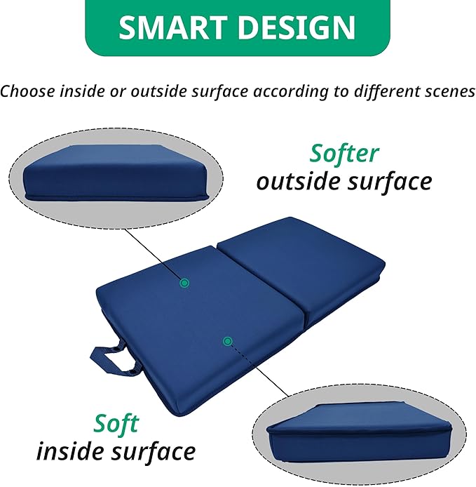 OFiSEXPT Garden Kneeling Pad,Bath Kneeler Pad,Memory Foam Knee Cushions for Gardening, Extra Thick Knee Pad, Water Resistant Prayer Pillow for Work, Yoga, Physical Therapy (Blue)