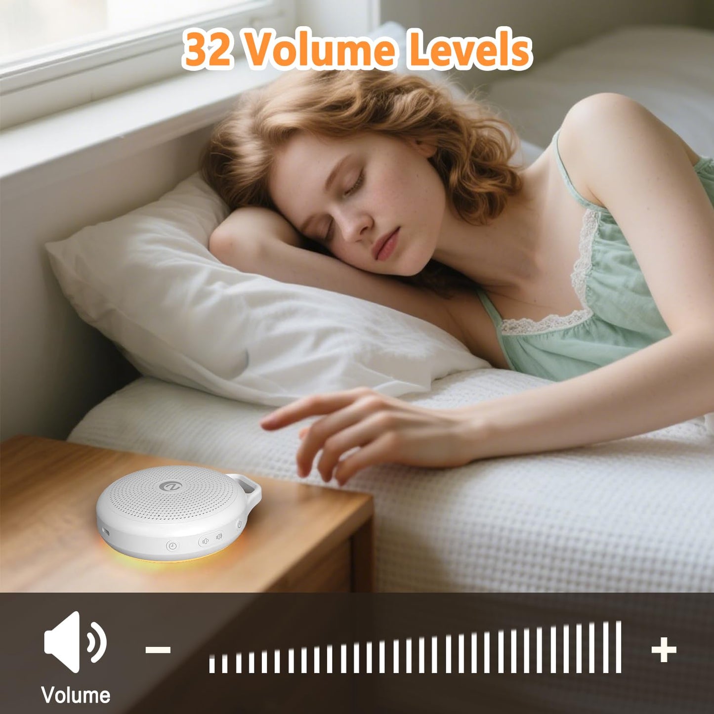 Nytpal Portable White Noise Sleep Sound Machine for Home and Travel. Perfect for Your Sleeping Baby with a dimmable Night Light and Long Battery Life. Baby Essential Adult/Child Lock Feature