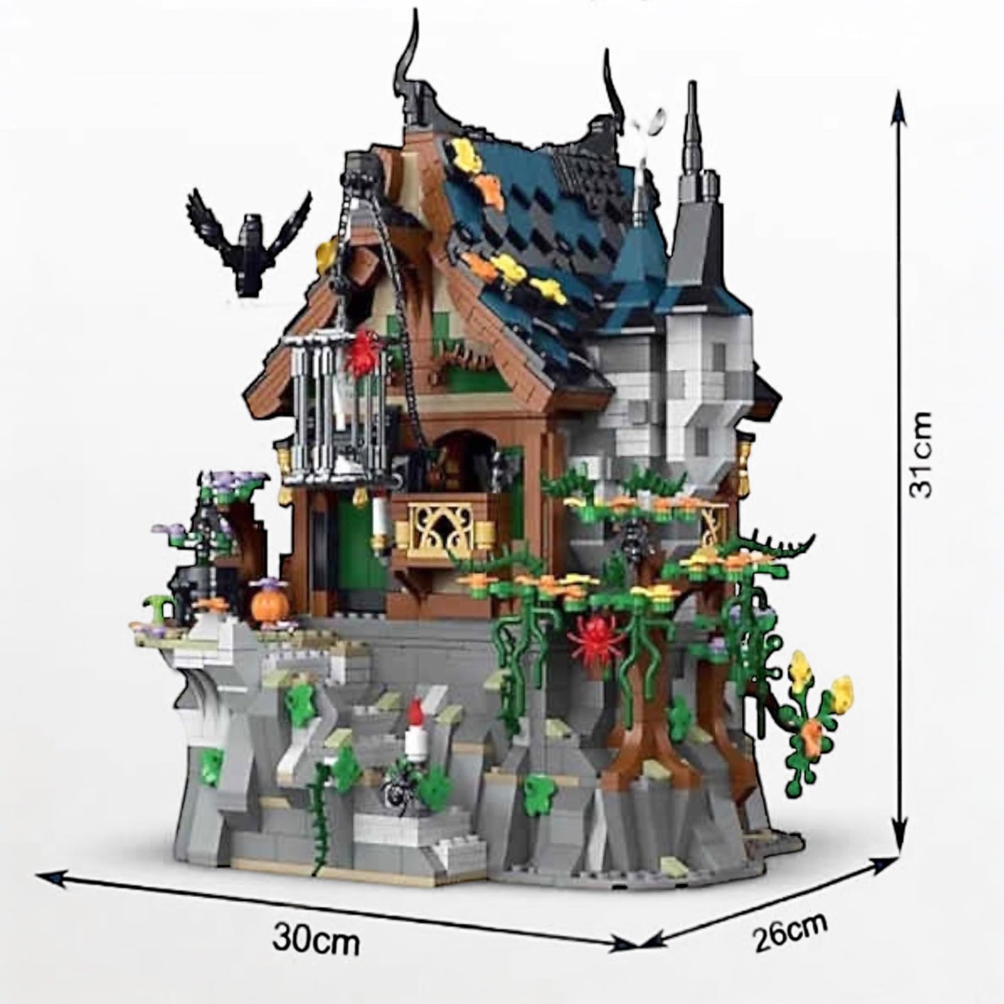 General Jim's The Witch House Modular Halloween Spooky City Building Block Set - 1964 Pieces