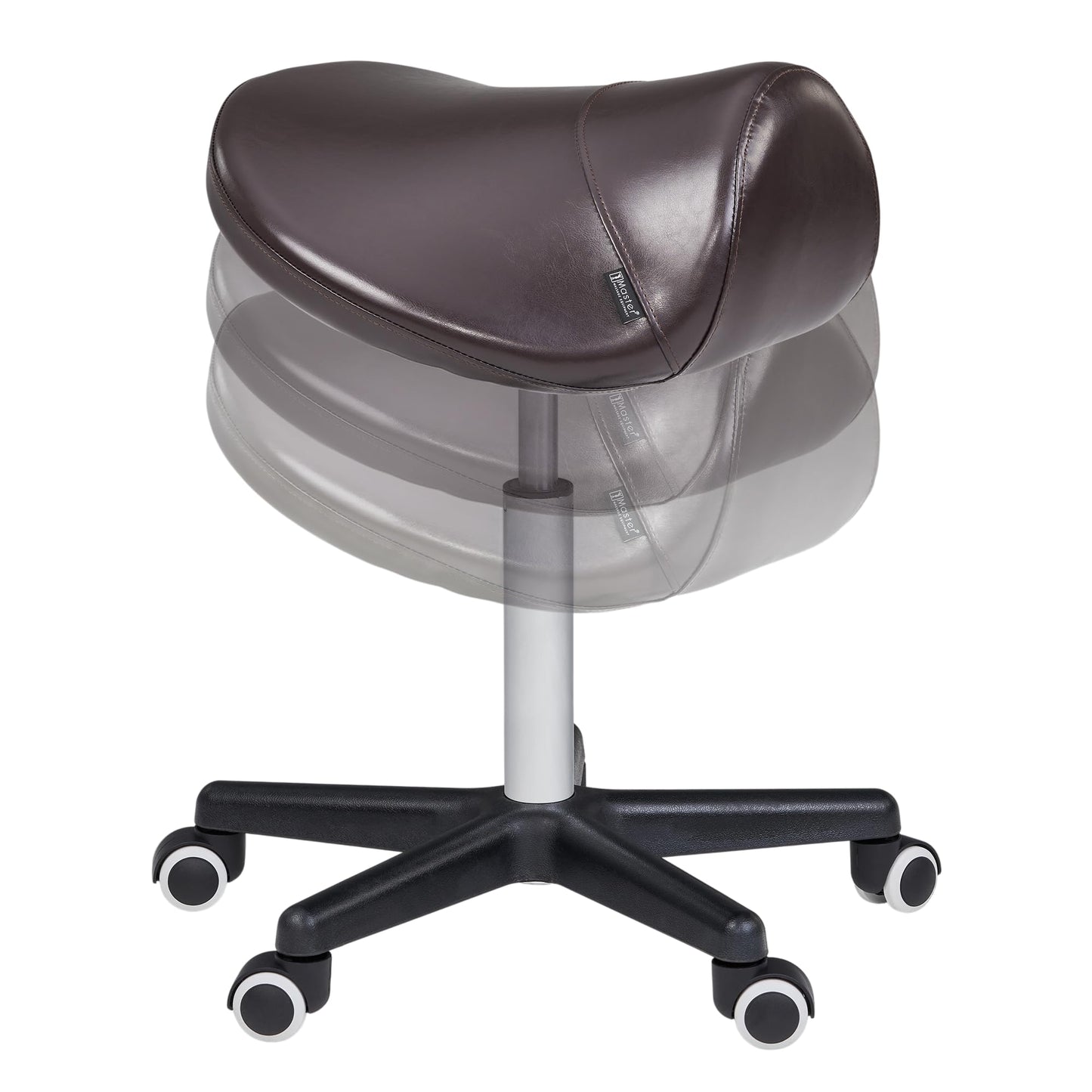 Master Massage Adjustable Hydraulic Saddle Rolling Stool – Ergonomic Salon, Tattoo, Spa, Medical & Dental Chair, Coffee