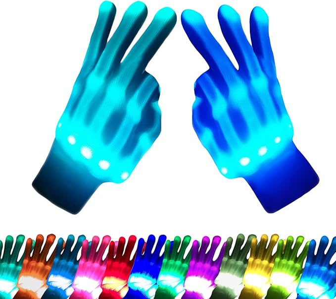COLEDRE Kids Toys 12 Colors LED Gloves Cool Toys Gifts for Age 5-7 8-12 Years Old Boys Girls Stocking Stuffers Kids Teens ...