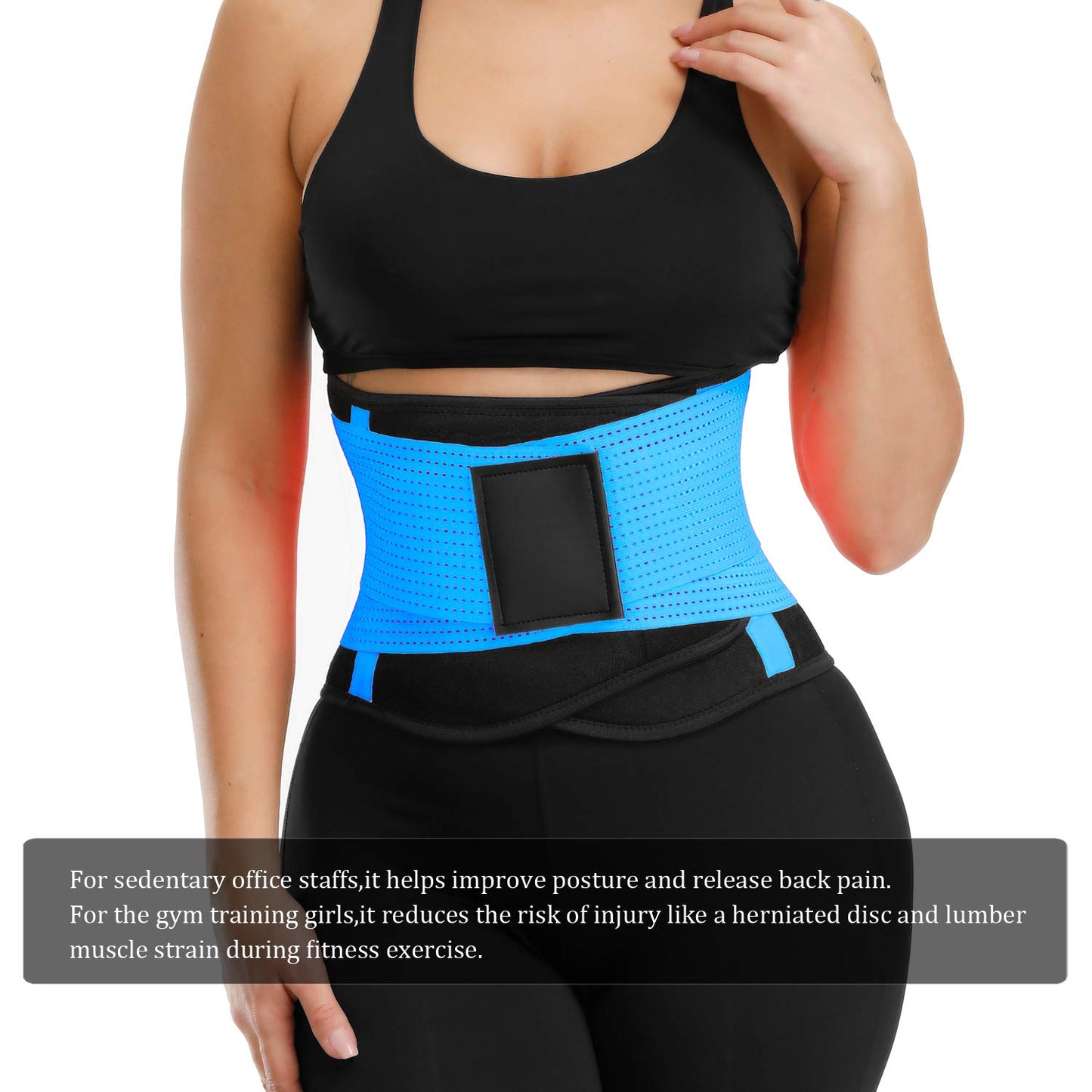 VENUZOR Waist Trainer Belt for Women - Waist Cincher Trimmer - Slimming Body Shaper Belt - Sport Girdle Belt (UP Graded)(Blue,S)