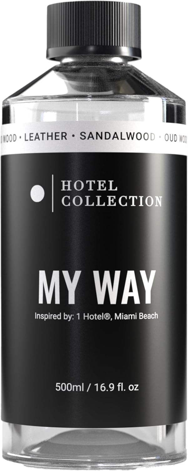 Hotel Collection Diffuser Oil - My Way - Aromatherapy Essential Fragrance Oil - Sandalwood, Warm Virginia Cedar & Beautiful Iris - 500ML 16.9 Fl oz