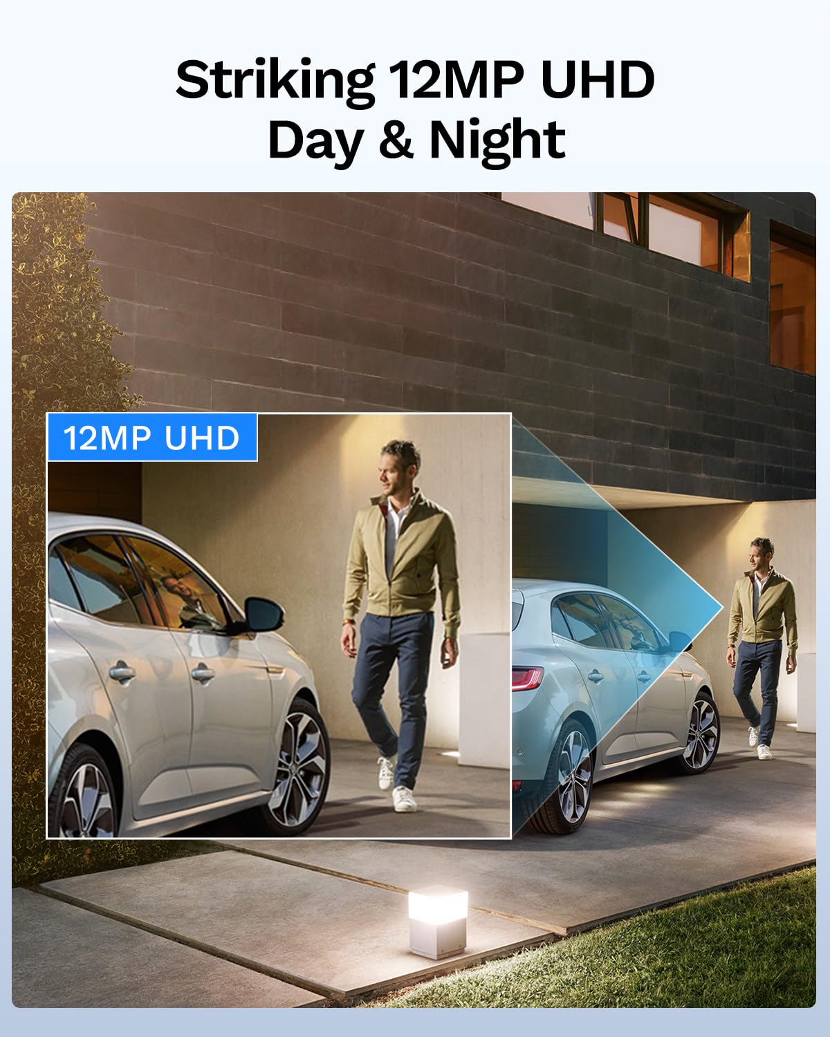LongPlus 12MP Security Camera System, 12MP H.265+ PoE Home Security Camera System, Spotlight Color Night Vision, Person Vehicle Detection, 16CH NVR 4TB HDD, LP12MEF8B1