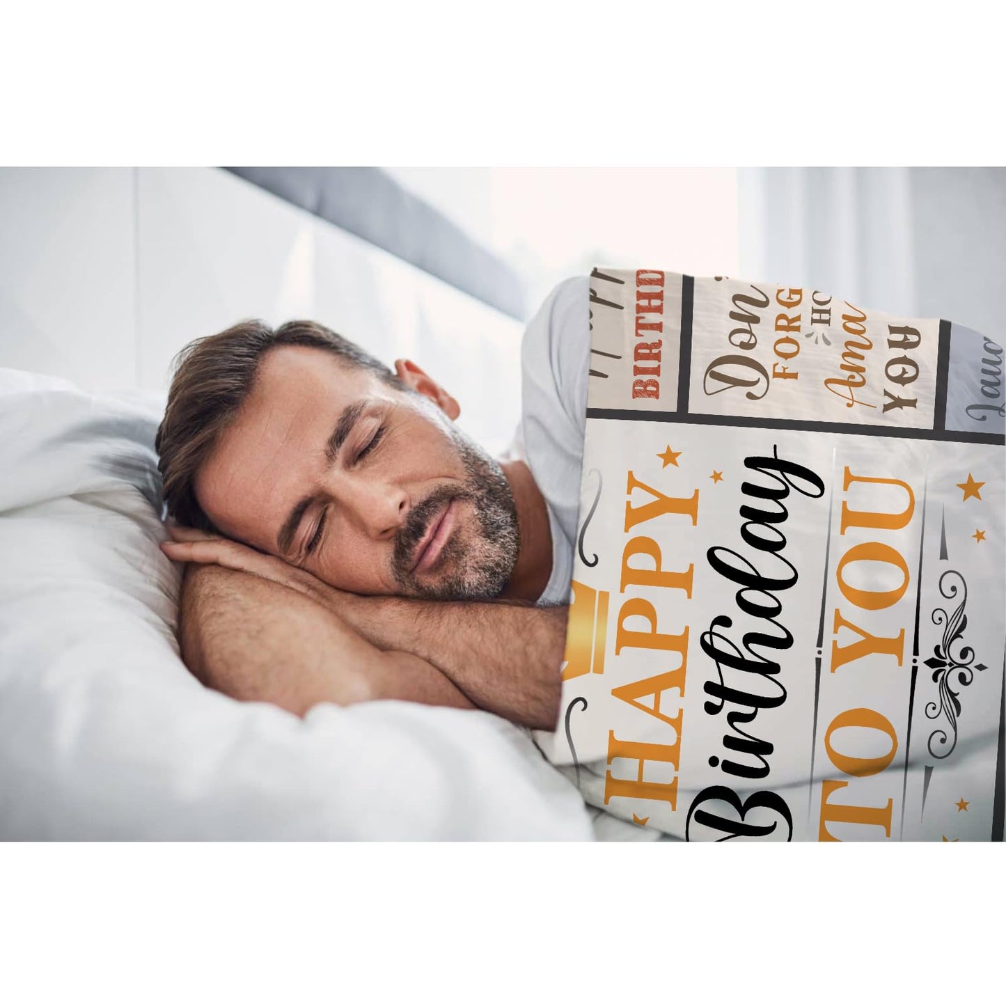 Fiwbnasz Birthday Gifts for Men, Him/Dad/Husband Birthday Gifts, for Dad/Grandpa, Grandpa Birthday Gift from Grandkids, Birthday Blanket for Men 60" X 50"
