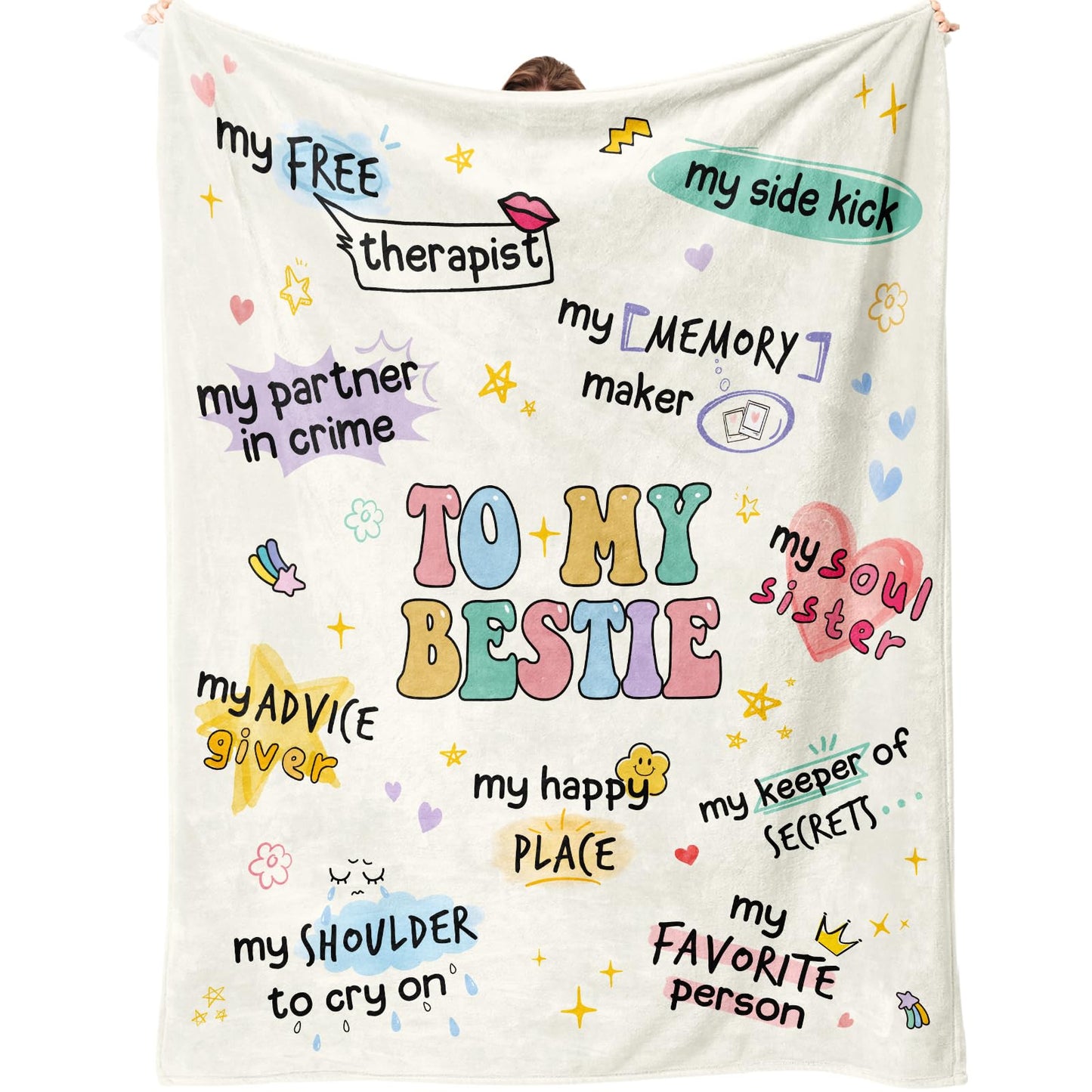 Best Friend Birthday Gifts for Women, Best Friends Blanket, Bestie Gift for Women, Friendship Gifts for Woman, Bestie Birthday Gift for Woman Friendship, Yellow Throw Blanket 60”x50” Inches