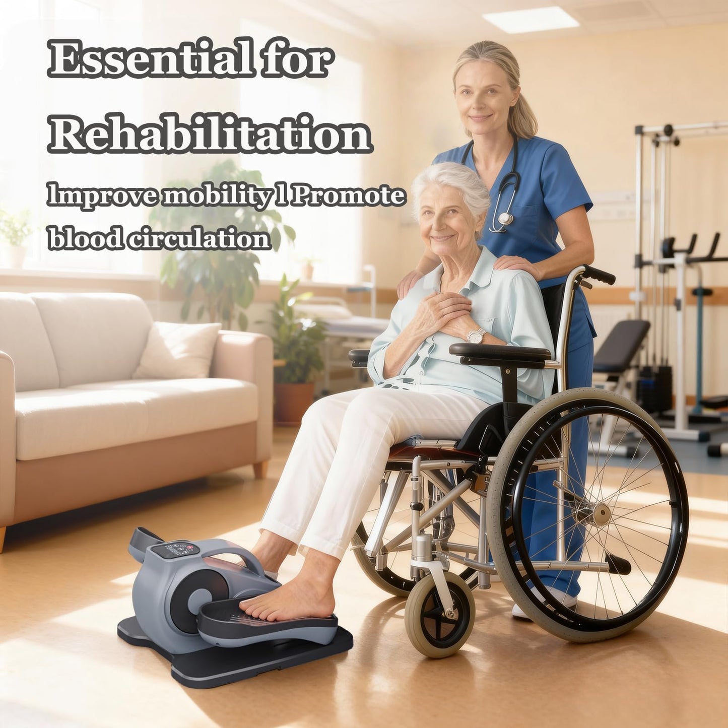 Under Desk Elliptical Machine, Electric Elliptical for Seniors with 12 Adjustable, Portable Quiet Elliptical Machine, Seated Pedal Exerciser Equipment for Home