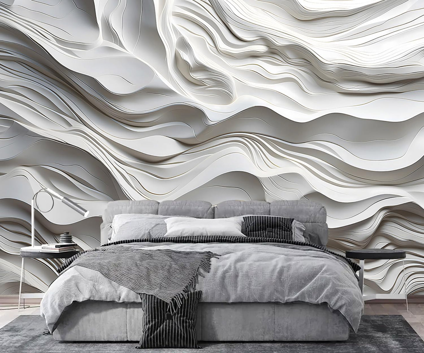 AFZEVEB-3D Stereo Relief Lines Living Room Background Wallpaper Mural 159"x107"(Not Peel and Stick)
