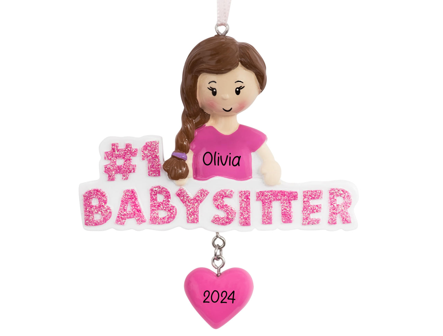 UniqXmas Personalized Babysitter Figurine Christmas Ornament 2025 | #1 Babysitter for Xmas Tree - Daycare Provider, Best Nanny | Unique Keepsake Gift - Custom Name & Year