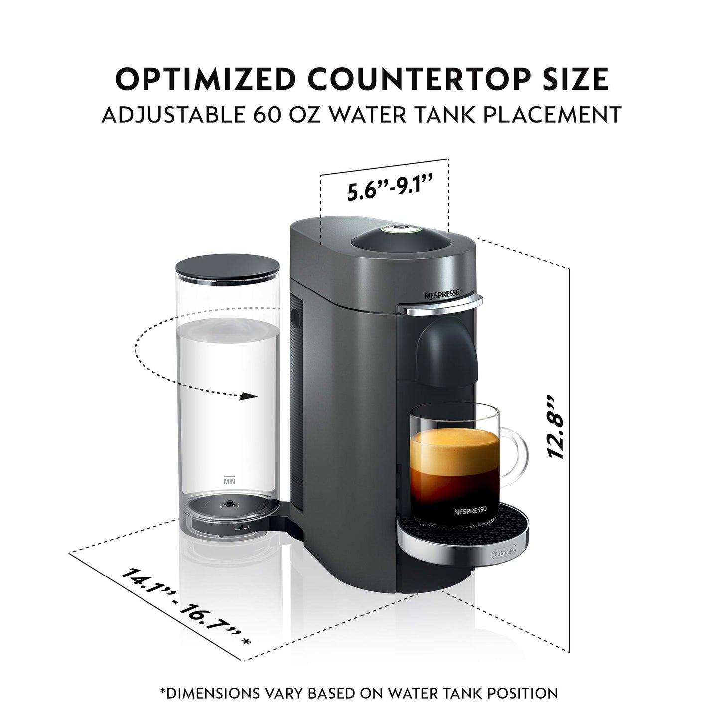 De'Longhi Nespresso Vertuo Plus Coffee and Espresso Maker by De'Longhi, Titan